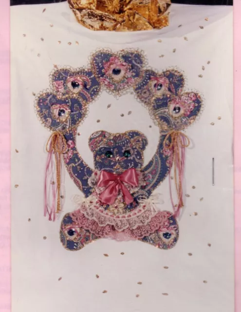 Designs by Devonia Country Teddy Bear & Hearts Shirt Fabric Pattern for Painting