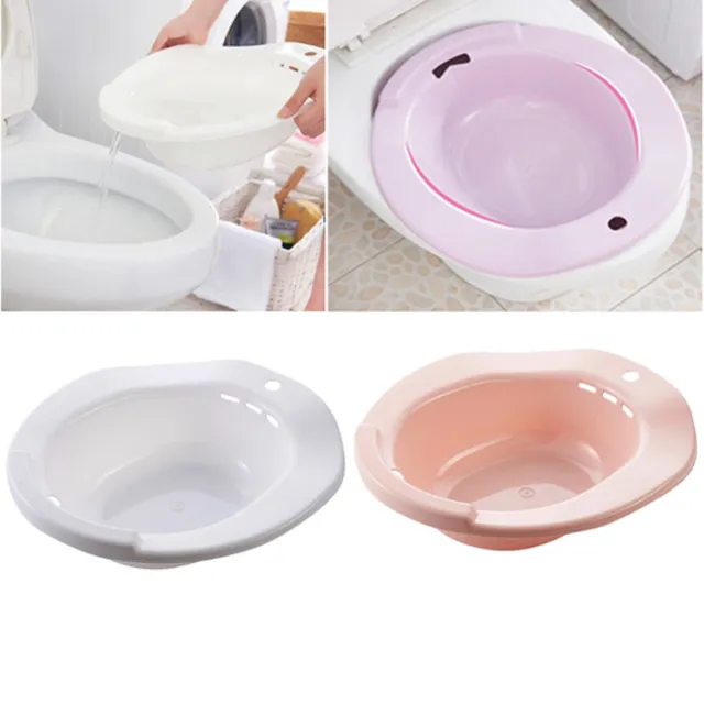 Plastic Sitz Bath Tub Hip Basin Bidet Bowl on Toilet for Hemorrhoids Therapy
