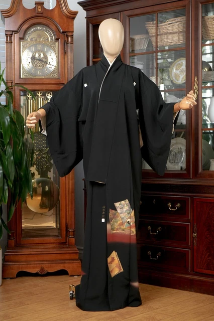 Dear Vanilla Japanese Silk Tomesode Kimono Women's Authentic Japan Vintage Mint