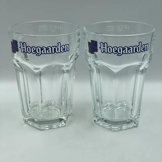 2 x Hoegaarden • Pint Glasses • Beer/ Lager • Breweriana • Bar/Man Cave • New