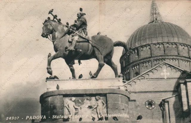 1935 PADOVA Statua Equestre del Gattamelata chiesa Cartolina