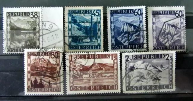 Briefmarken Österreich 1945 Landschaften Mi. 756/759/762/765/767/768 gestempelt