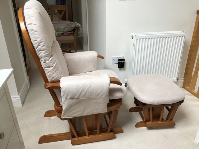 DUTAILIER GLIDING ROCKING NURSING FEEDING Chair With Gliding Stool