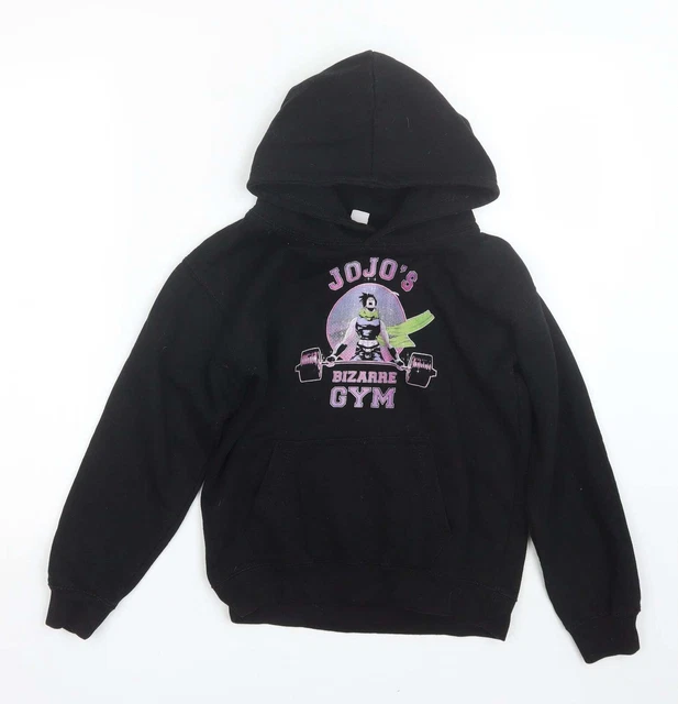 Justhoods Girls Black Cotton Pullover Hoodie Size 9-10 Years - Jojo's GYM