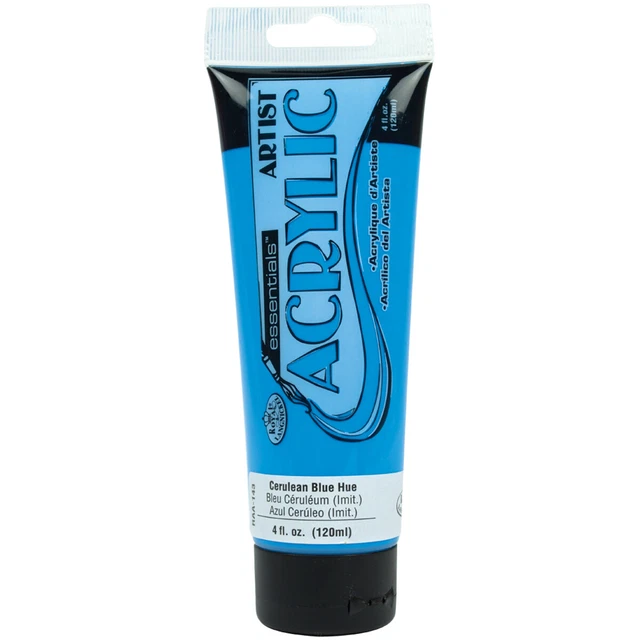 Paquete de 3 pinturas acrílicas esenciales(TM) 4 oz azul cerúleo -RAA-143