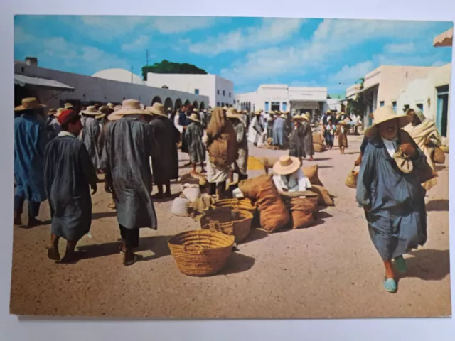 CPSM Tunisie Djerba  le marché de Midoun animée