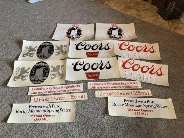 Lot of Coors Beer vintage 1970s-80s beer window decal Large size