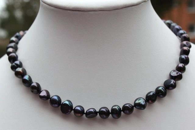 Collier Perles D'eau Douce 10mm Sur Chaîne Argent 925 - Longueur 45cm, Neuf Sans Emballage
