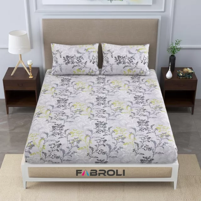 Algodón Mezcla Estampado Flores Cobertor Cama con Hermosa Almohada Fundas Para