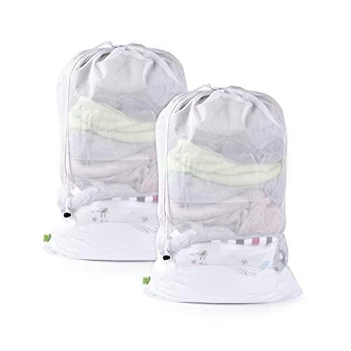 OTraki 24 x 35 inch Large Mesh Laundry Bag 2 Pack Drawstring Washing Machine