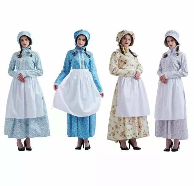 American Prairie Pioneer Dress Women Colonial Dress Halloween