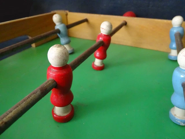 Ancien Jeu Baby Foot de Table Pliable Joueur en Bois Vintage Années 50