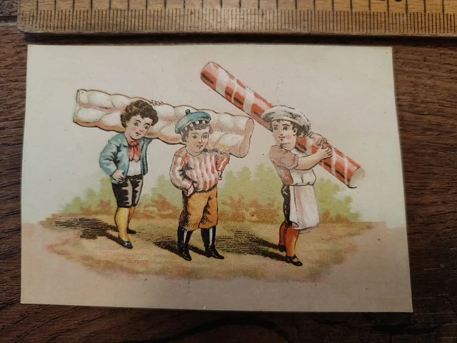 1880s trade card. W.H. Hickok's. Owego, N.Y. Children Oversized Candy.  (M7)