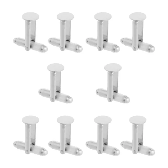 Piercing 10 Pcs Men s Cufflinks Cuff Link Silver Tone Backs Blanks 0.31"