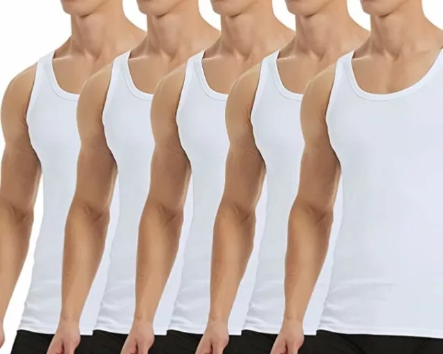 Falary Canottiera Uomo Pacco Da 5 100% Cotone Elasticizzato Fitness