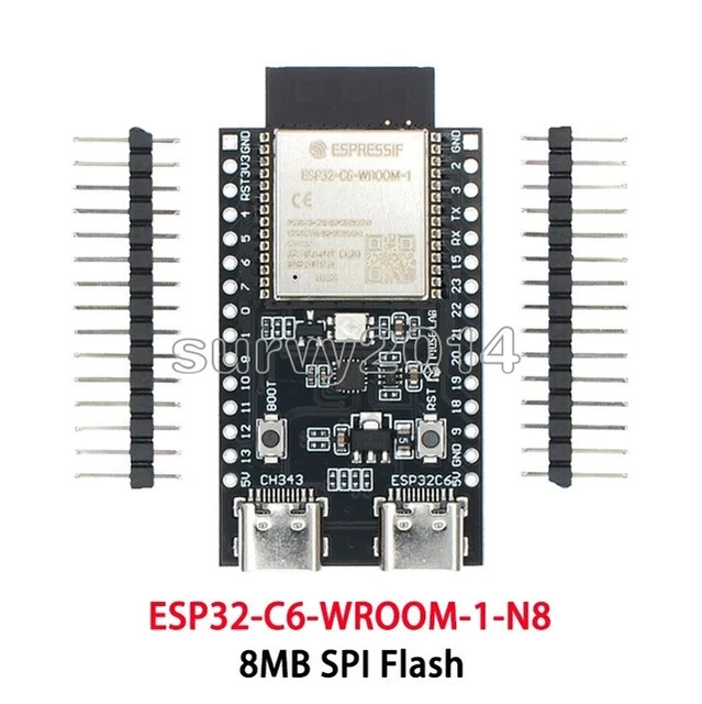 ESP32-C6 WIFI BLUETOOTH Development Board ESP32-C6-WROOM-1 Module Dual ...