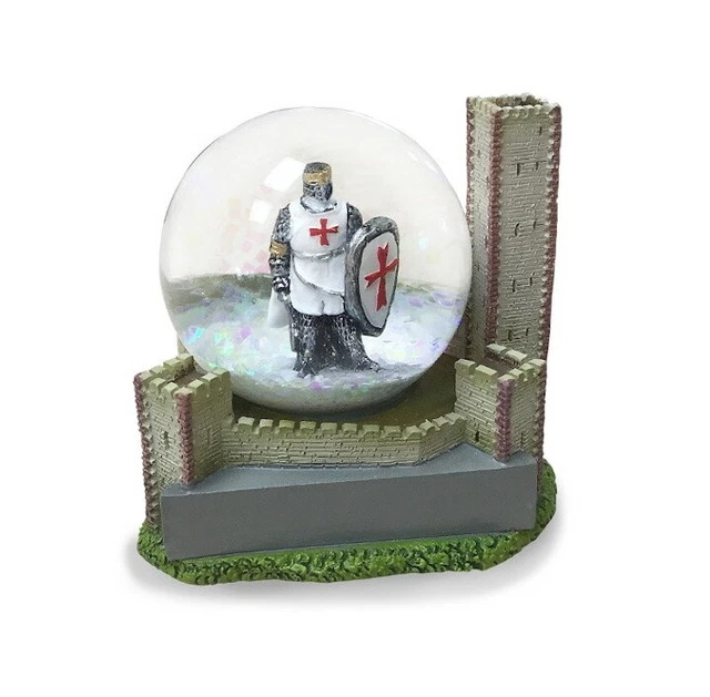 Palla di Neve Cavaliere Con Castello E Castello Snowglobe Nuovo 4,5 CM