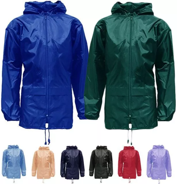 New Unisex Mens Womens Kids Girls Boys Plus Size Kagool Lightweight Rain Jacket