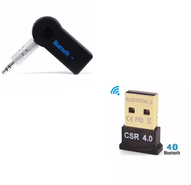 Adaptateur récepteur bluetooth 3.0 - prise jack 3.5 mm - A2DP + Dongle USB 4.0