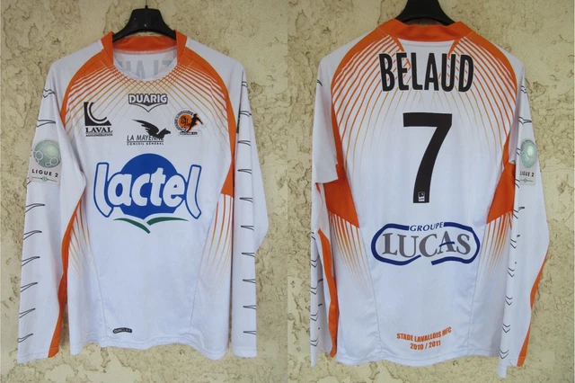 MAILLOT STADE LAVALLOIS LAVAL porté BELAUD n°7 DUARIG vintage away