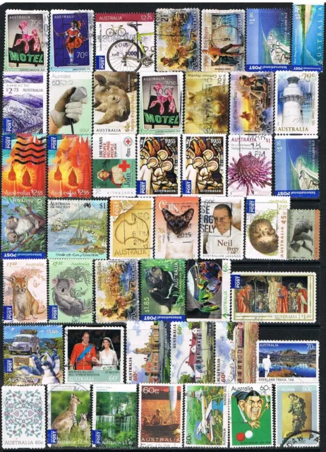 Australia. Mixed selection of 47 used stamps..