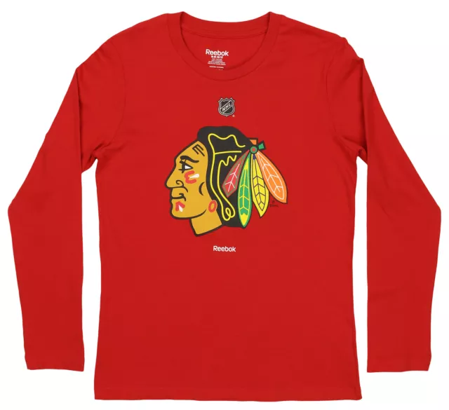 Reebok NHL Youth Chicago Blackhawks Long Sleeve Team Logo Tee, Red
