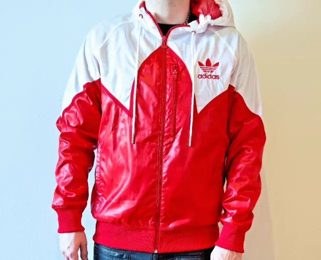 ADIDAS ORIGINALS SHINY nylon red white Z62901 tracksuit jacket glanz chav scally 204.90 PicClick UK
