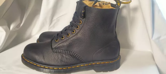 DR MARTENS PASCAL Boots UK Size 11 Black Matte Soft Leather 8 eye Ankle ...