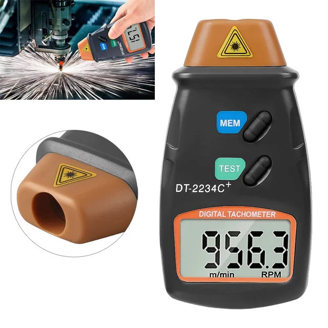 Laser Speedometer DIGITAL LASER ROTARY Meter Contactless Speedometer LCD Tachometer New £ ...
