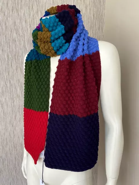 Paul Smith Épais Multi-Rayures Crochet Écharpe Détail Neuf avec Étiquette