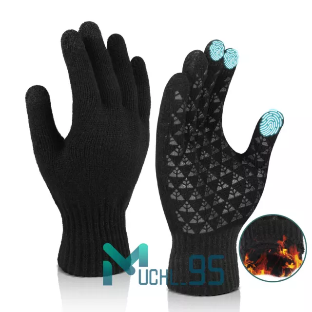 Guantes Antideslizantes Para Trabajo El Frio De Hombres Mujeres Negros Invierno