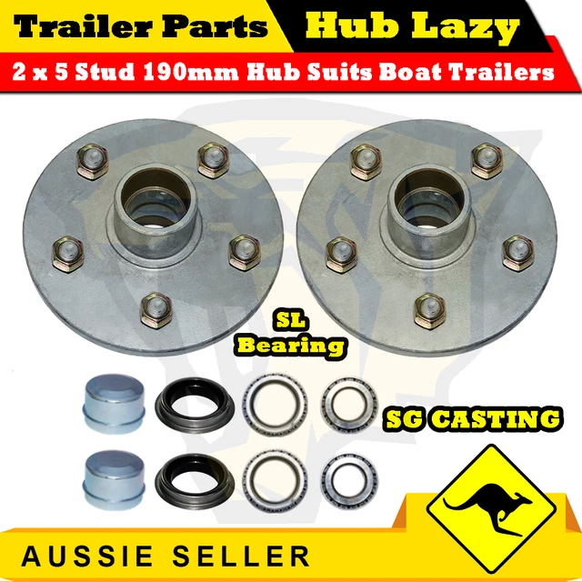 SUPERIOR GALVANISED BOAT Trailer Hubs 5 Studs L/C With SL Bearings EUR