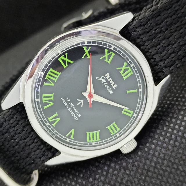 VINTAGE HMT JAWAN WINDING INDIAN MENS BLACK WATCH 515a2692201 18.49