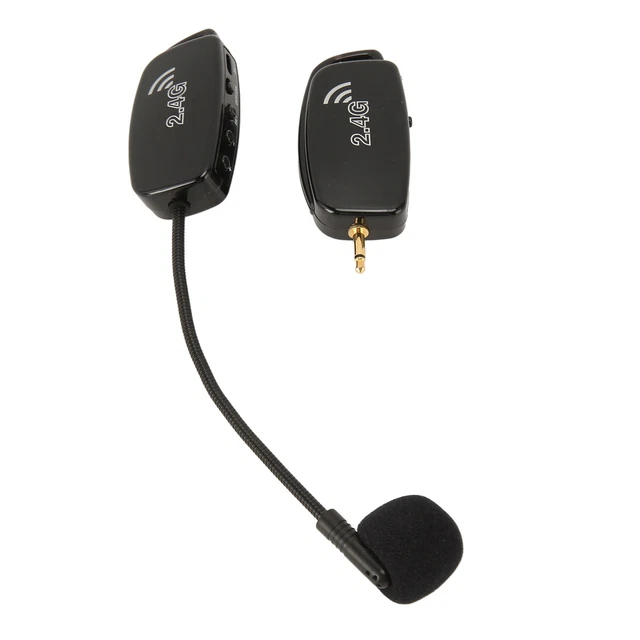 Microfono Wireless 2.4G Per Strumenti Musicali | Plug And Play Con Riduzione Rumore, Adattatore 3.5-6.35 Mm, Batteria 12h