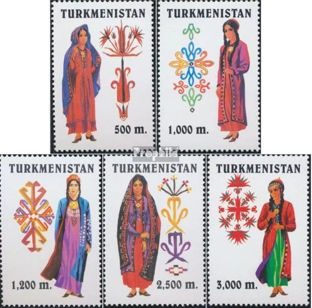 turkménistan 66-70 (complète edition) Volume 1999 complèteett neuf avec gomme or