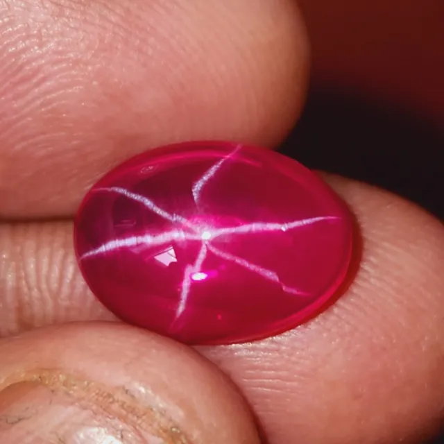 7.10 Ct Certified Natural 6 Rays Red Star Ruby Oval Shape Cabochon Gemstone Z916