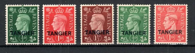 Morocco Agencies - Tangier 1937 and 1944 GB opt sets SG 245-47 and 251-52 MH