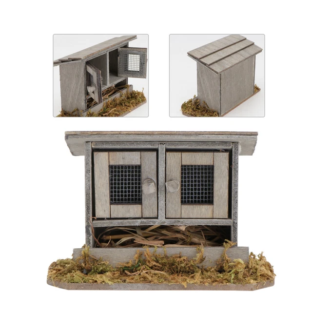 Lot De 2 Mini Poulaillers Angoily – Bambou, 10 Cm, Décoration Maison De Poupée Ferme
