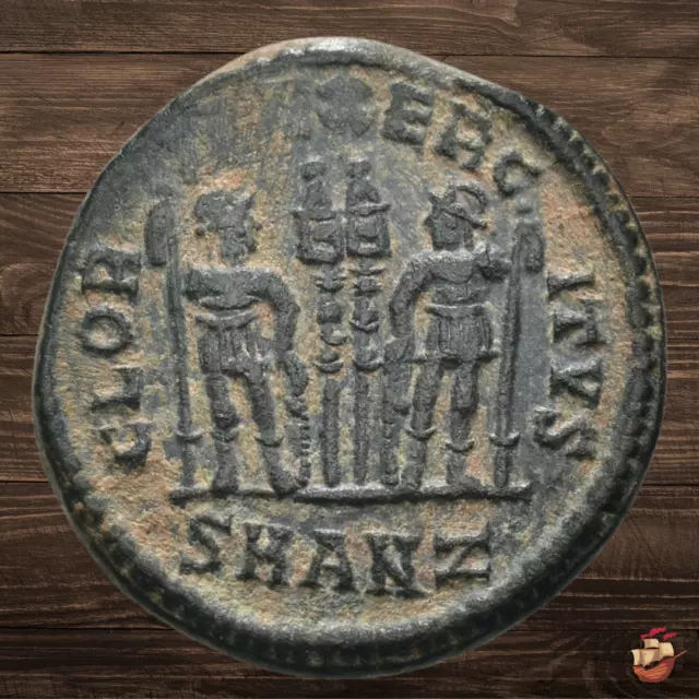 Byzantine Follis coin - Constantine I (307-337 AD) Antioch GLORIA EXERCITVS*G050