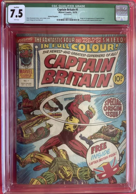 Captain Britain #1 (1976) 1st Appearance of Captain Britain CGC 7.5 Missing Mask