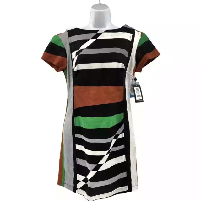 Derek Lam for Design Nation Shift Dress Striped Colorblock Linen NEW