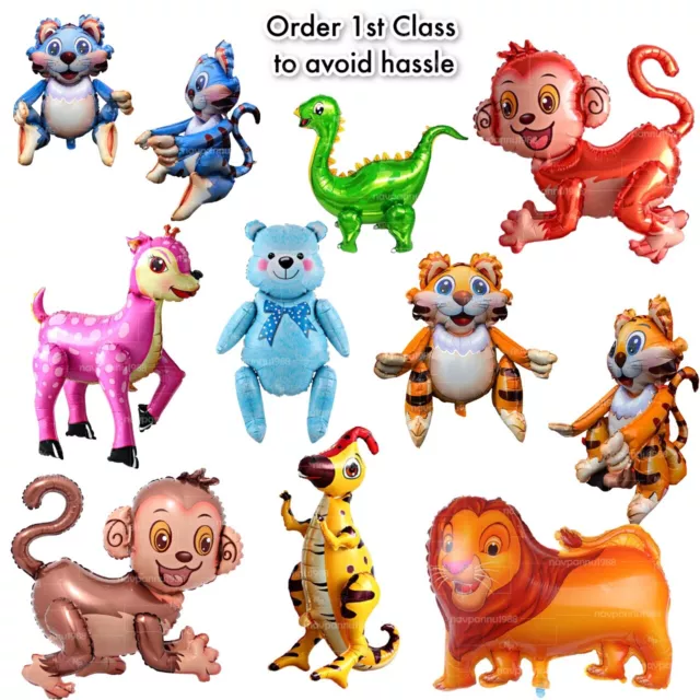 4D Jungle Animal Balloons Kids Birthday Teddy Bear Tiger Theme Parties BALONS UK