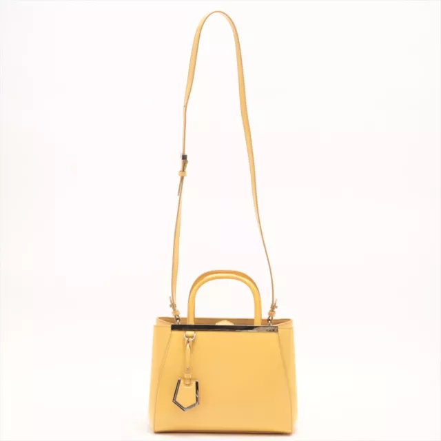 Fendi Petit 2jours Patent Leather 2WAYShoulder Bag Yellow 8BH253