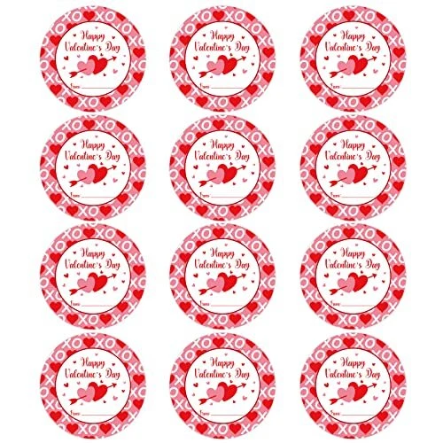 WaaHome 36pcs Pink Valentines Day Stickers Labels, 1.5" Happy Valentine's Day