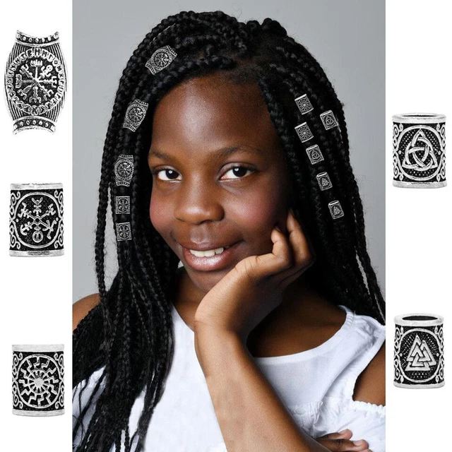10 Rune Beard Bead Set Dreadlocks Rings for Dreads Beards,