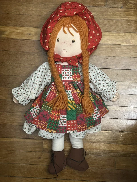 Vintage 1988 Holly Hobbie Cloth Rag Doll  20" AmToy