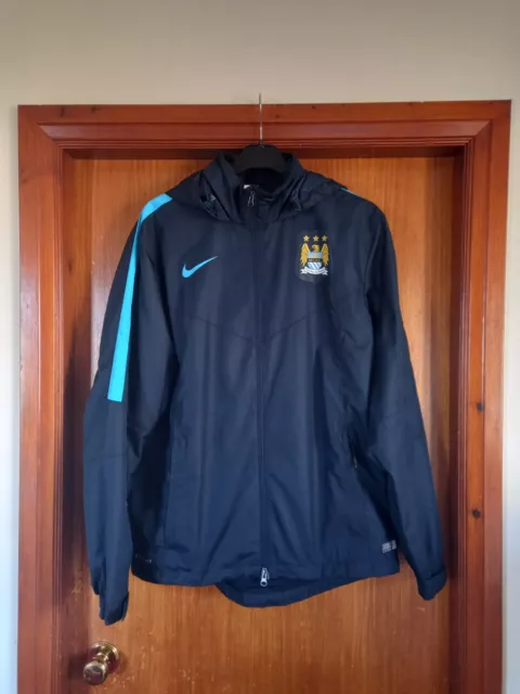 Men's Nike Dri Fit Manchester City Windbreaker Navy & Blue Size Large EX CON