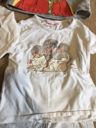 PACCHETTO RAGAZZE 7x ARTICOLI DISNEY PJS TOP PJS LEGGINGS CARINI TAGLIA 3 4 5