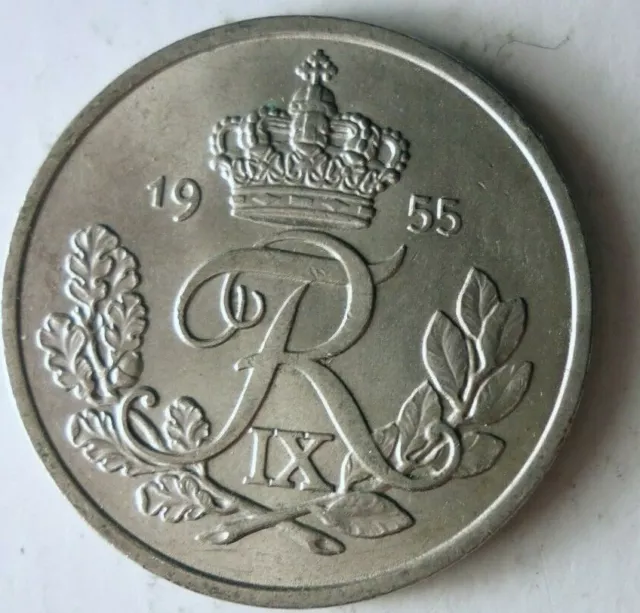 1955 DENMARK 25 ORE - High Quality Coin - FREE SHIP - BARGAIN BIN #7