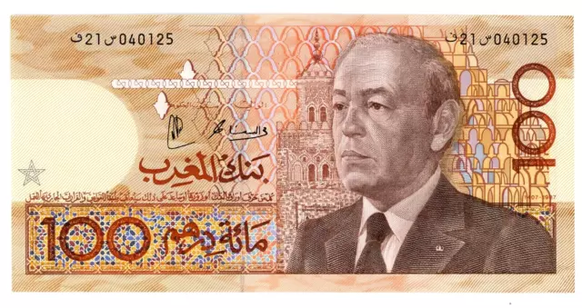 Morocco ... P-65e ... 100 Dirhams ... 1987  ... Choice *UNC*.